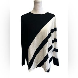 CHICOS Color Block Striped Sweater, Like New